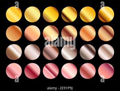 Gold Silber Vektor Gradient Hintergrund. Bronze Roségold Farbe Metall Palette Stock Vektor