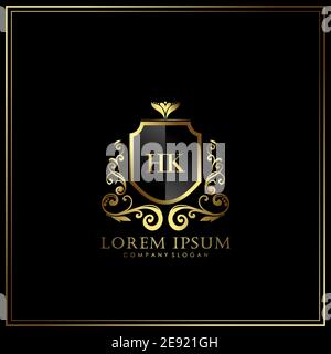 HK Initial Letter Luxury Logo Vorlage in Vektor für Restaurant, Royalty, Boutique, Cafe, Hotel, heraldic, Schmuck, Mode und andere Vektor illustrat Stock Vektor