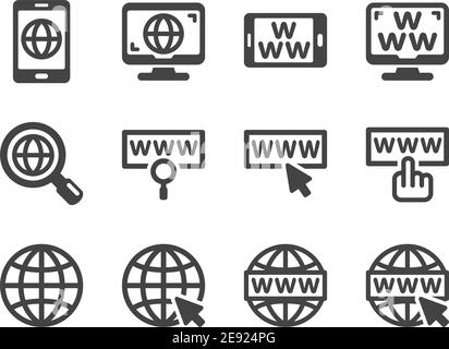World Wide Web-Symbol, Vektor und Illustration Stock Vektor