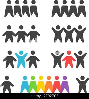 Gruppen- und Team-Symbolsatz, Vektor und Illustration Stock Vektor