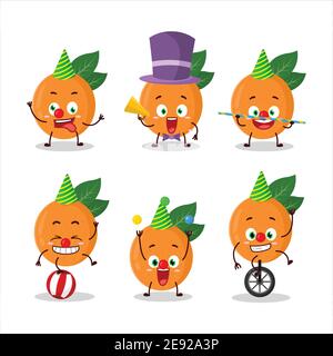 Cartoon-Charakter der Grapefruit mit verschiedenen Zirkus-Shows. Vektorgrafik Stock Vektor