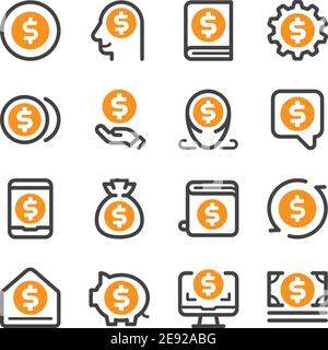Geld und Finanzen Icon Set, Vektor und Illustration Stock Vektor