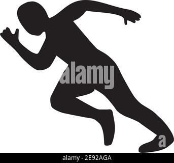 Runner Athlere Logo-Design mit einfacher Sytle-Vorlage Stock Vektor