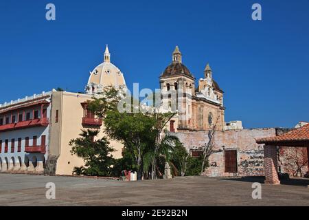 Parroquia San Pedro Claver, die Kirche in Cartagena, Kolumbien Stockfoto