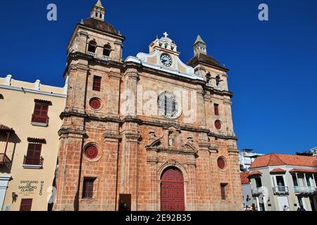 Parroquia San Pedro Claver, die Kirche in Cartagena, Kolumbien Stockfoto