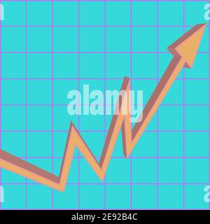 Ein abstraktes 3d Neon Aufwärtstrend Pfeil Hintergrundbild. Stock Vektor