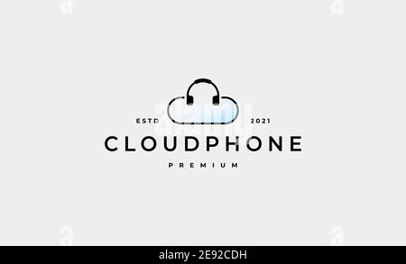 Cloud Kopfhörer Logo Symbol Vektor Design Stockfoto