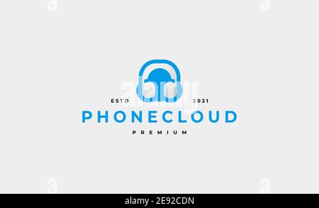 Cloud Kopfhörer Logo Symbol Vektor Design Stockfoto