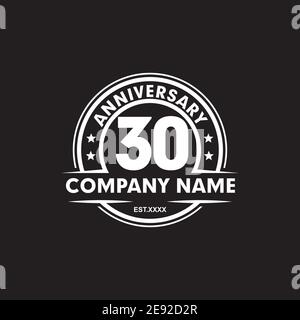30 Jahre Jubiläum Emblem Logo Symbol Design Vektor Vorlage Stock Vektor