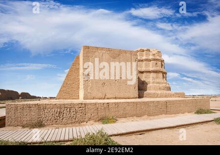 Xinjiang turpan gaochang Stadt, Tempelruinen Stockfoto