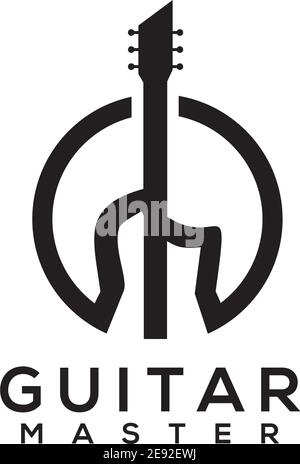 Gitarre Symbol Logo Design Vektor Vorlage Illustration Stock Vektor