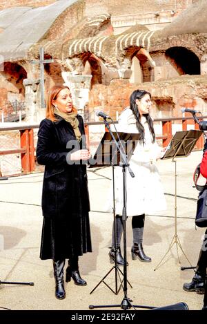 Riapertura del Colosseo dopo chiusura a causa del coronavirus Stockfoto