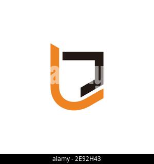Abstrakter Buchstabe lj einfache Kurve geometrische Linie Logo Vektor Stock Vektor