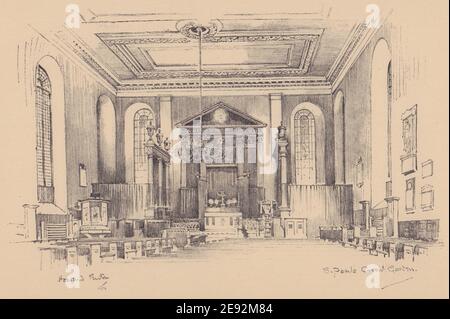 St. Paul's Kirche Covent Garden Innenraum. Westminster 1904 alten antiken Druck Stockfoto