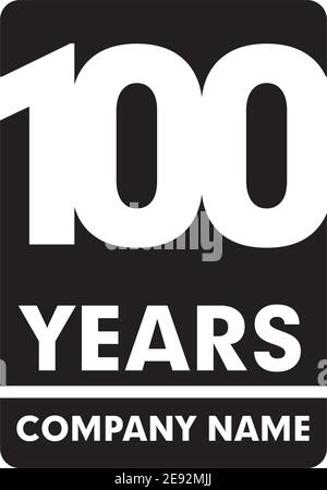 100 Jahre Jubiläum Emblem Logo Design Vektor Vorlage Stock Vektor