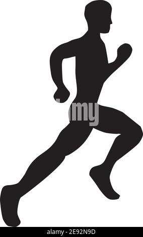 Runner Athlere Logo-Design mit einfacher Sytle-Vorlage Stock Vektor