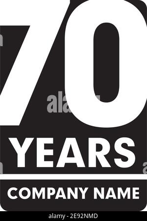 70. Jahr Jubiläum Emblem Logo Design Vektor Vorlage Stock Vektor