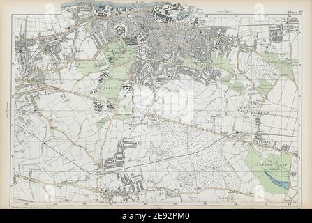 WOOLWICH Charlton Eltham Bexley Plumstead Shooters H Greenwich.BACON 1906 Karte Stockfoto