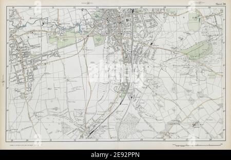 SOUTH CROYDON Carshalton Wallington Waddon Beddington Purley. BACON 1906 Karte Stockfoto