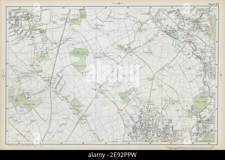 SUTTON Carshalton Morden New Malden Worcester PK Mitcham Cheam. BACON 1906 Karte Stockfoto