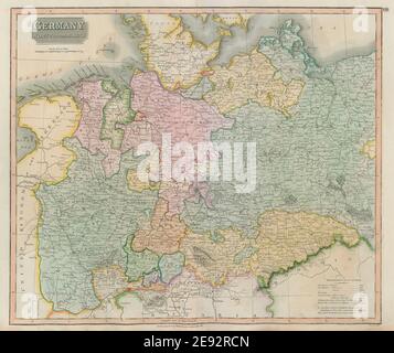 „Deutschland, nördlich der Mayne“ (Main). Preußen Sachsen Hannover. THOMSON 1817-Karte Stockfoto