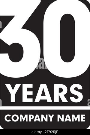 30 Jahre Jubiläum Emblem Logo Design Vektor Vorlage Stock Vektor