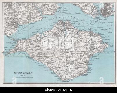 ISLE OF WIGHT zeigt das komplette Eisenbahnnetz. Cowes Ryde. STATIONSSCHLOSS 1967 MAP Stockfoto