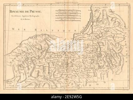 Royaume de Prusse. Königreich Preußen. N Polen und Kaliningrad. BONNE 1787 Karte Stockfoto