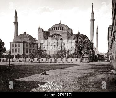 Foto des späten 19. Jahrhunderts - Hagia Sophia, Moschee, ehemalige Kirche und Museum, Istanbul, Türkei. Stockfoto