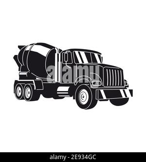Betonmischer Lkw. Betonmischer Lkw. Vektorgrafik Stockfoto