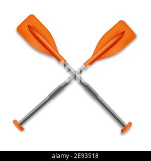 Realistische Darstellung von Sport Orange Ruder. Isoliert auf weißem Hintergrund. Vektorgrafik Stock Vektor
