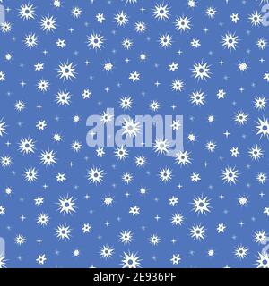 Sternmuster. Cute Vektor nahtlose Wiederholung eines sternenklaren Nachthimmel. Stock Vektor