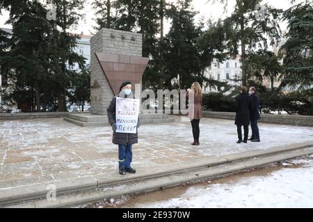 Im Bild : Frau Nischwitz, Oberbürgermeister Octavian Ursu beim Tag des Gedenkens an die Opfer des Nationalsozialismus/ International Holocaust Remembr Stockfoto