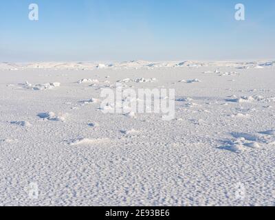 Frozen Melville Bay, Teil der Baffin Bay, nahe Kullorsuaq im hohen Norden von Westgrönland. Stockfoto