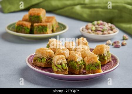 Traditionelle türkische, arabische Süßigkeiten Baklava Stockfoto
