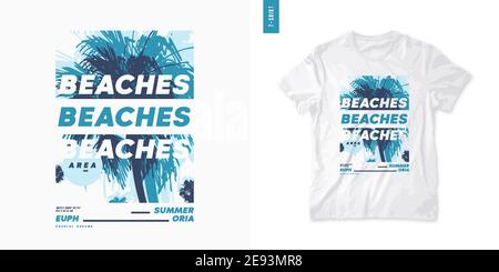 Sommer Grafik T-Shirt-Design, tropischer Druck, Vektor-Illustration Stock Vektor