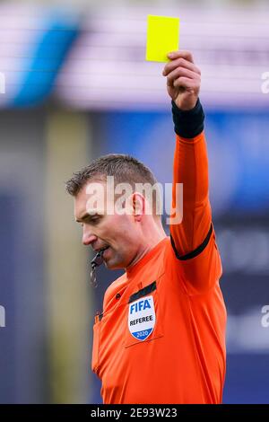 BRÜGGE, BELGIEN - JANUAR 31: Schiedsrichter Nicolas Laforge beim Pro League Spiel zwischen Club Brugge und Standard Luik im Jan Breydel Stadion am Janu Stockfoto