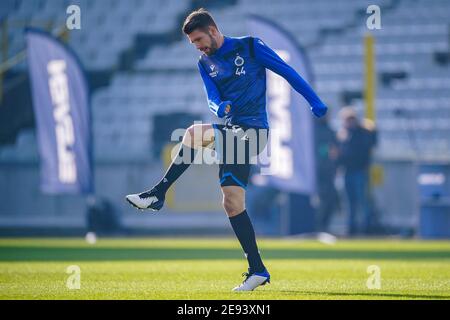 BRÜGGE, BELGIEN - JANUAR 31: Brandon Mechele vom Club Brugge während des Pro League Spiels zwischen Club Brugge und Standard Luik im Jan Breydel Stadion Stockfoto