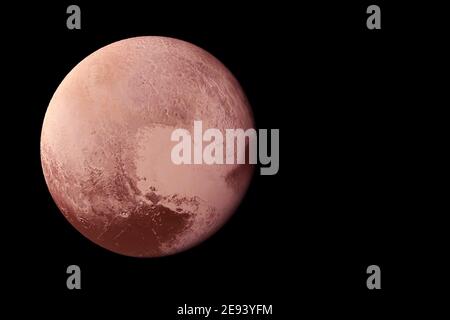 Planet Pluto auf schwarzem Hintergrund. Elemente dieses Bildes wurden von der NASA eingerichtet. Hochwertige Fotos Stockfoto