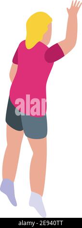 Volleyball-Symbol wird gespielt. Isometrisch des Spielens Volleyball Vektor-Symbol für Web-Design isoliert auf weißem Hintergrund Stock Vektor