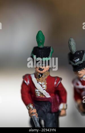 Wargame Figures - Napoleonic British 52nd Light Infantry Officer Stockfoto