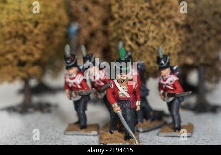 Wargame Figures - Napoleonic British 52nd Light Infantry Officer Stockfoto