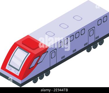 Symbol für den Zugtunnel. Isometrisches Vektor-Symbol für Bahntunneldesign isoliert auf weißem Hintergrund Stock Vektor