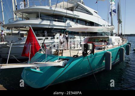 Spupermaxiyacht Regatta 2008, Porto Cervo, Sardinien Stockfoto