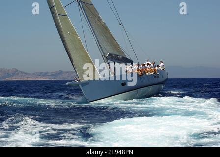 Spupermaxiyacht Regatta 2008, Porto Cervo, Sardinien Stockfoto