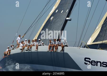 Spupermaxiyacht Regatta 2008, Porto Cervo, Sardinien Stockfoto