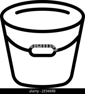 Symbol für Milchbehälter. Vektorsymbol „Umriss Milk Bucket“ für Webdesign isoliert auf weißem Hintergrund Stock Vektor