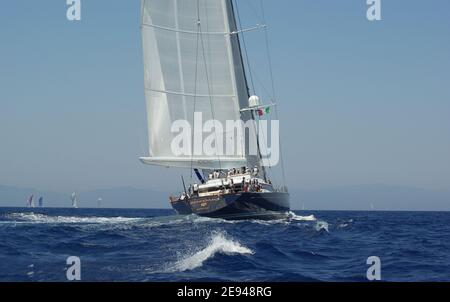 Spupermaxiyacht Regatta 2008, Porto Cervo, Sardinien Stockfoto