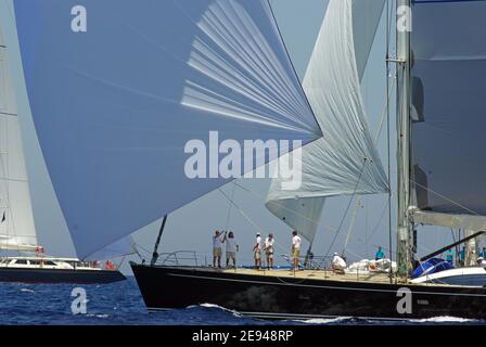Spupermaxiyacht Regatta 2008, Porto Cervo, Sardinien Stockfoto