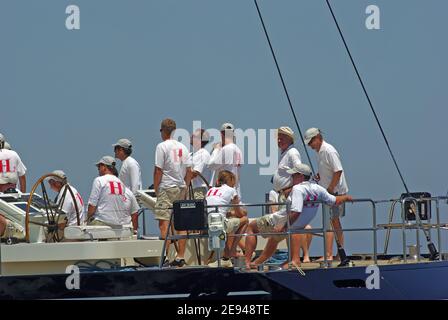 Spupermaxiyacht Regatta 2008, Porto Cervo, Sardinien Stockfoto